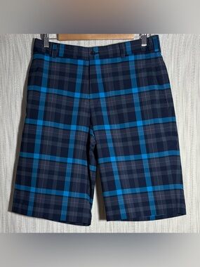 Nike Blue and Navy Plaid Men's Shorts